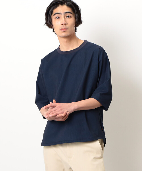 COMME CA COMMUNE(コムサコミューン)の「シアサッカー Tシャツ(Tシャツ/カットソー・メンズ・ネイビー/グリーン系その他・L/M)」の4枚目の写真