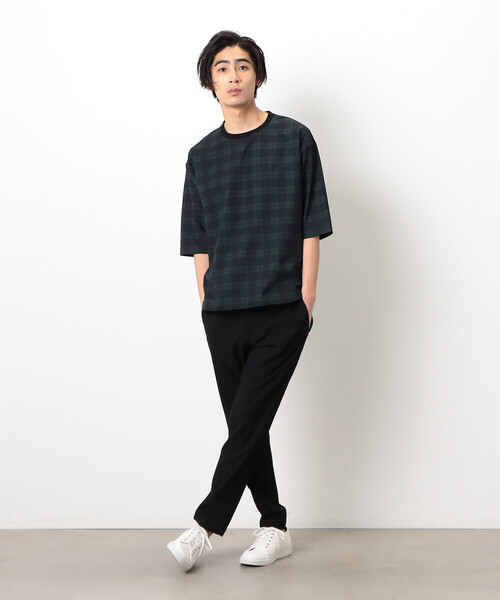 COMME CA COMMUNE(コムサコミューン)の「シアサッカー Tシャツ(Tシャツ/カットソー・メンズ・ネイビー/グリーン系その他・L/M)」の5枚目の写真