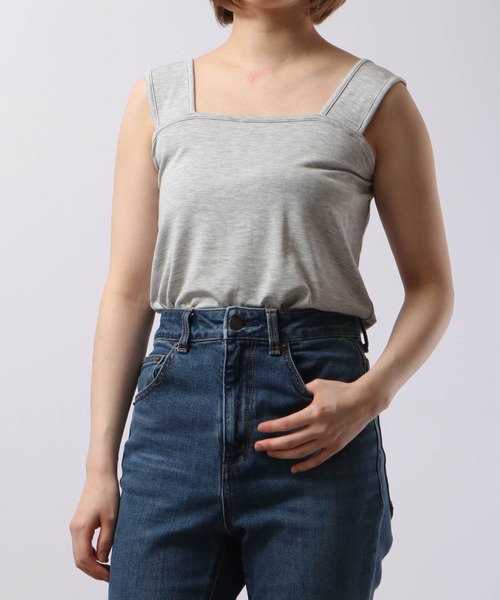 FUNALIVE(ファンアライブ)の「PAGE ONE 日本製しっとりインナーキャミソール(キャミソール・レディース・ブラック/杢グレー/オフホワイト/モカ/グリーン・M-L)」の20枚目の写真