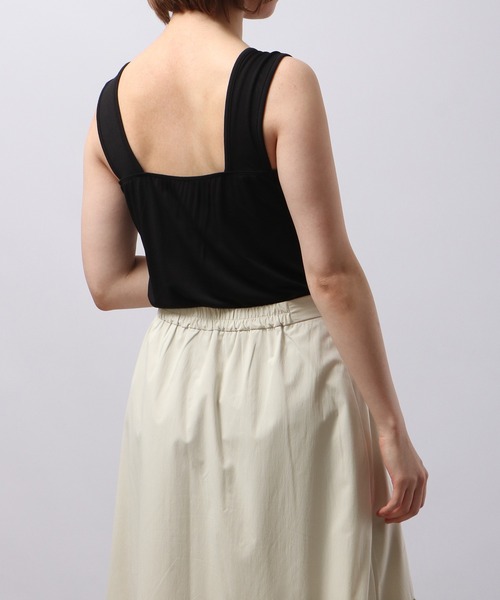 FUNALIVE(ファンアライブ)の「PAGE ONE 日本製しっとりインナーキャミソール(キャミソール・レディース・ブラック/杢グレー/オフホワイト/モカ/グリーン・M-L)」の18枚目の写真