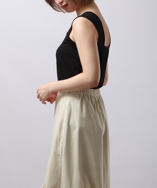 FUNALIVE(ファンアライブ)の「PAGE ONE 日本製しっとりインナーキャミソール(キャミソール・レディース・ブラック/杢グレー/オフホワイト/モカ/グリーン・M-L)」の17枚目の写真