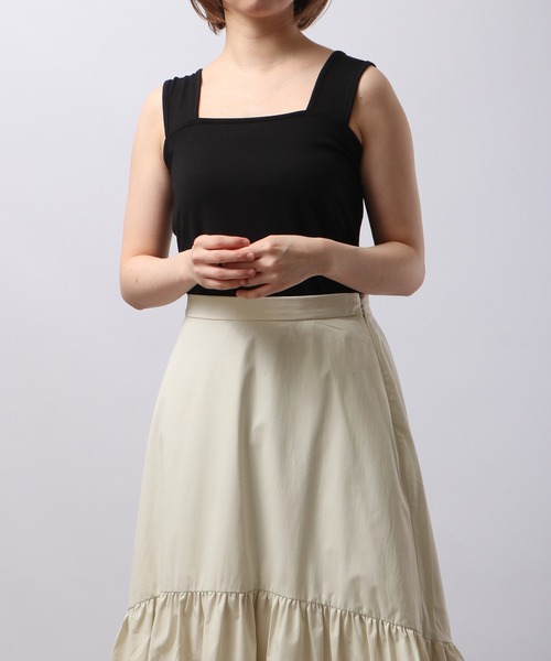 FUNALIVE(ファンアライブ)の「PAGE ONE 日本製しっとりインナーキャミソール(キャミソール・レディース・ブラック/杢グレー/オフホワイト/モカ/グリーン・M-L)」の14枚目の写真