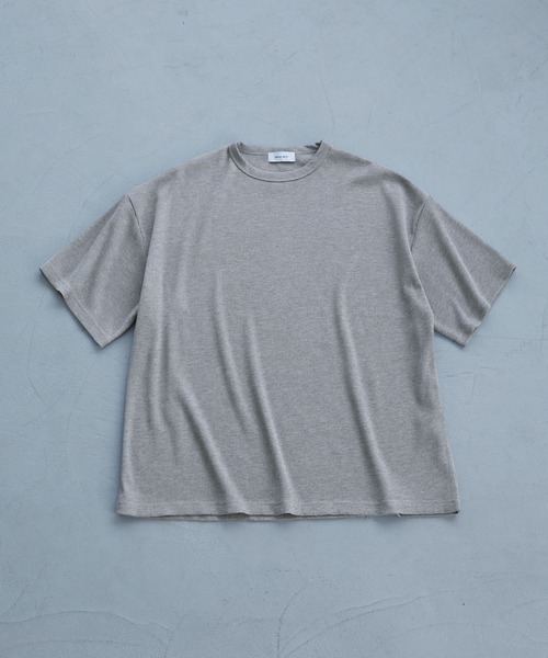 MONO-MART(モノマート)の「度詰めドライタッチワッフル ルーズS/Sカットソー(Tシャツ/カットソー・メンズ・チャコール/バーガンディー/杢グレー/オートミール/グリーン/ネイビー/ベージュ/ブラック/ライトブルー・S/M/L)」の13枚目の写真