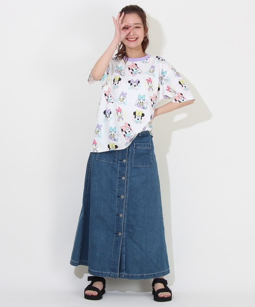 Disney（ディズニー）の「親子お揃い パステル 総柄 キャラクター  ディズニー Tシャツ 8146A（Tシャツ/カットソー・レディース・ホワイト系1/ホワイト系2・S/L/M）」の12枚目の写真