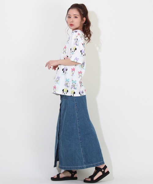 Disney（ディズニー）の「親子お揃い パステル 総柄 キャラクター  ディズニー Tシャツ 8146A（Tシャツ/カットソー・レディース・ホワイト系1/ホワイト系2・S/L/M）」の10枚目の写真