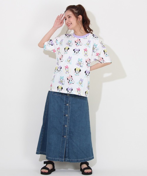 Disney（ディズニー）の「親子お揃い パステル 総柄 キャラクター  ディズニー Tシャツ 8146A（Tシャツ/カットソー・レディース・ホワイト系1/ホワイト系2・S/L/M）」の9枚目の写真