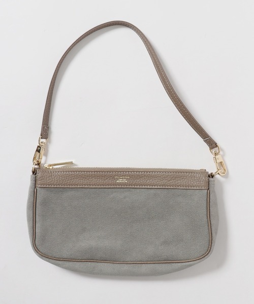 sita parantica(シータパランティカ)の「sita parantica/シータ パランティカ Ultrasuede POUCH_M スエード ハンドバッグ ミニバッグ(ショルダーバッグ・レディース・キャメル/ダークブラウン/グレイッシュベージュ・ONE SIZE)」の3枚目の写真