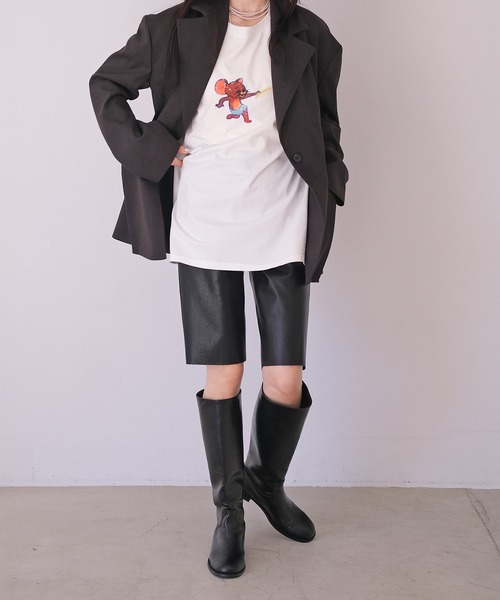 セール】フェイクレザースキニーハーフパンツ（その他パンツ