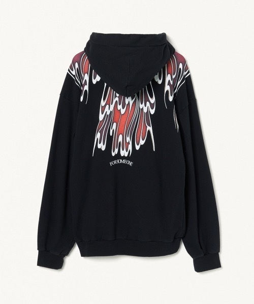 FORSOMEONE(フォーサムワン)の「FORSOMEONE TN WAVE HOODIE(パーカー・メンズ・オフホワイト/ブラック・50)」の2枚目の写真