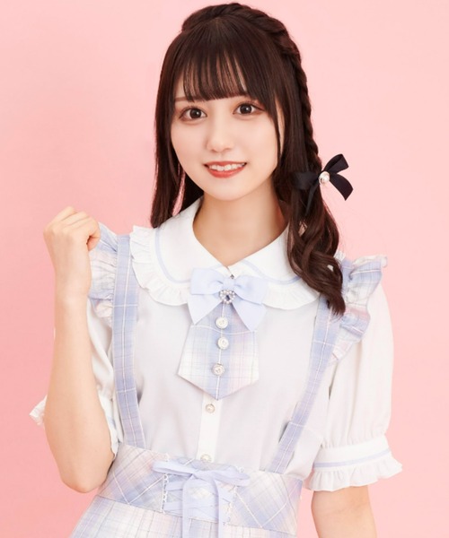 Secret Honey（シークレットハニー）の「リボンネクタイブラウス（シャツ/ブラウス・レディース・ブルー/ブラック・MEDIUM）」の2枚目の写真