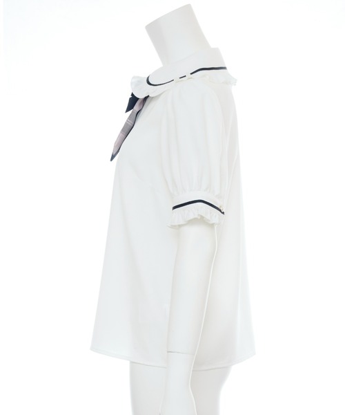 Secret Honey（シークレットハニー）の「リボンネクタイブラウス（シャツ/ブラウス・レディース・ブルー/ブラック・MEDIUM）」の10枚目の写真