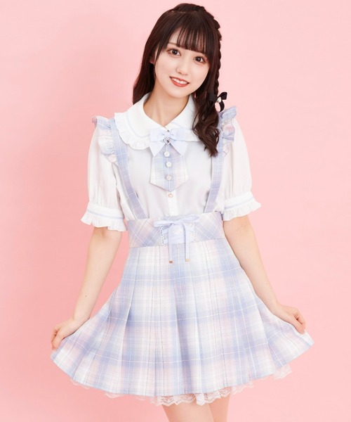 Secret Honey（シークレットハニー）の「リボンネクタイブラウス（シャツ/ブラウス・レディース・ブルー/ブラック・MEDIUM）」の6枚目の写真