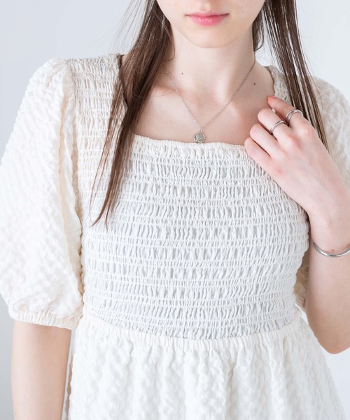 WEGO(ウィゴー)の「WEGO/【一部店限定】シャーリングロングワンピース(ワンピース・レディース・ホワイト系その他2/ブラック系その他2・FREE)」の10枚目の写真