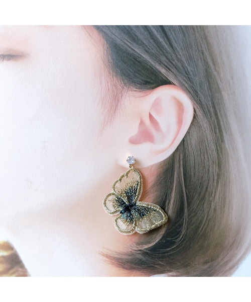 tone(トーン)の「【fuwari】ジルコニア 蝶々 ピアス(MA)(ピアス(両耳用)・レディース・ブルー/ピンク/グリーン/ゴールド・FREE)」の19枚目の写真