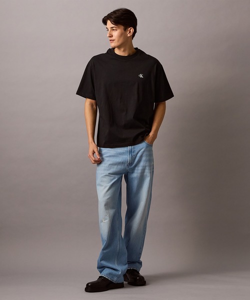 WEB限定】ユニセックス CK ロゴ リラックスフィット Tシャツ 2枚セット