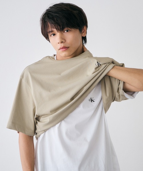 WEB限定】ユニセックス CK ロゴ リラックスフィット Tシャツ 2枚セット