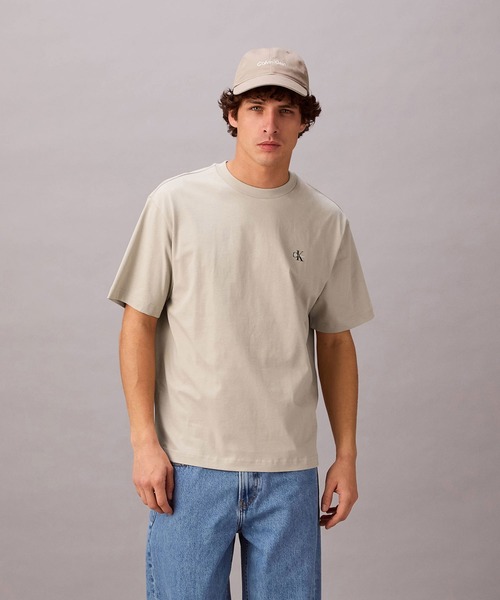 WEB限定】ユニセックス CK ロゴ リラックスフィット Tシャツ 2枚セット