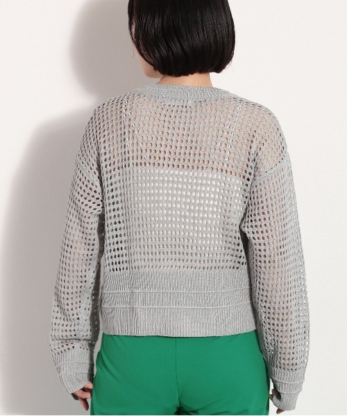 cepo(セポ)の「メッシュニット ジップカーディガン(カーディガン/ボレロ・レディース・オレンジ/オフホワイト/サックスブルー/チャコール/ミント/ベージュ・M)」の12枚目の写真