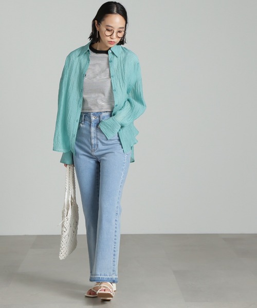 FREE'S MART（フリーズマート）の「◆シアーオーバーシャツ（シャツ/ブラウス・レディース・ホワイト/パープル/ブルー・SMALL/MEDIUM）」の19枚目の写真