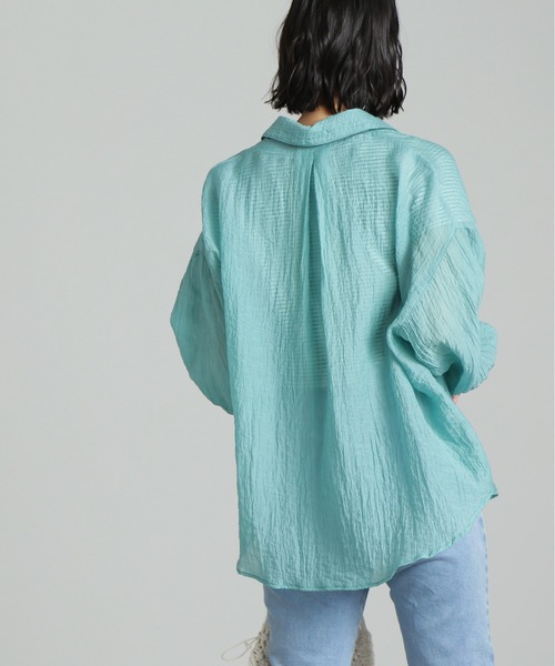 FREE'S MART（フリーズマート）の「◆シアーオーバーシャツ（シャツ/ブラウス・レディース・ホワイト/パープル/ブルー・SMALL/MEDIUM）」の15枚目の写真