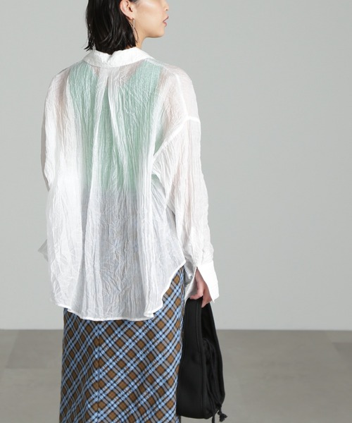 FREE'S MART（フリーズマート）の「◆シアーオーバーシャツ（シャツ/ブラウス・レディース・ホワイト/パープル/ブルー・SMALL/MEDIUM）」の14枚目の写真