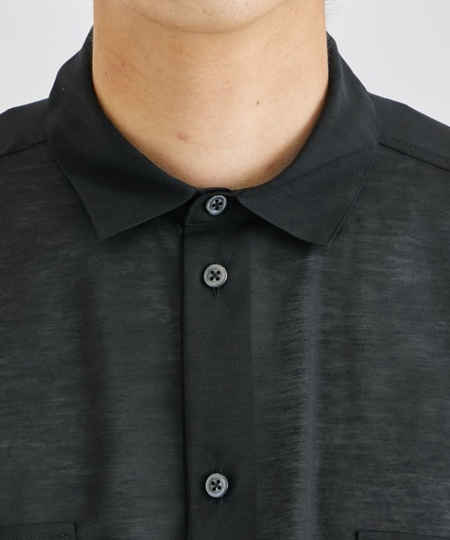Juha(ユハ)の「【JUHA/ユハ】SOFT SHEER SHIRT(シャツ/ブラウス・メンズ・キナリ/ブラック・3/4)」の14枚目の写真