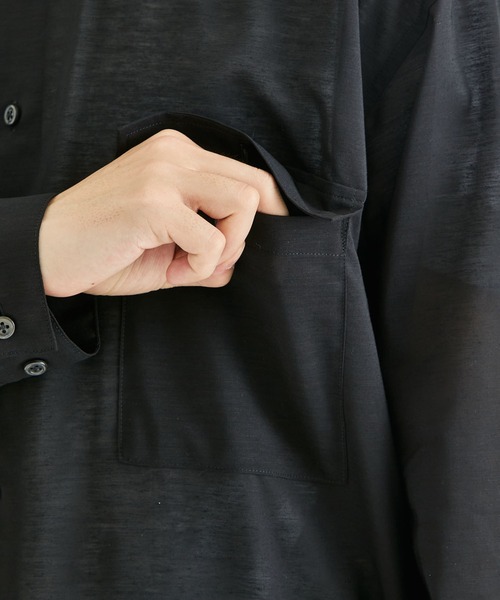 Juha(ユハ)の「【JUHA/ユハ】SOFT SHEER SHIRT(シャツ/ブラウス・メンズ・キナリ/ブラック・3/4)」の8枚目の写真