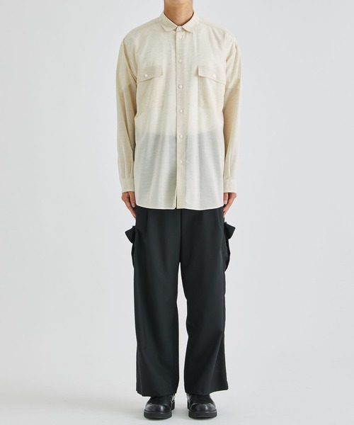 Juha(ユハ)の「【JUHA/ユハ】SOFT SHEER SHIRT(シャツ/ブラウス・メンズ・キナリ/ブラック・3/4)」の6枚目の写真
