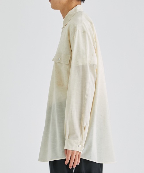 Juha(ユハ)の「【JUHA/ユハ】SOFT SHEER SHIRT(シャツ/ブラウス・メンズ・キナリ/ブラック・3/4)」の3枚目の写真