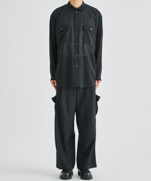 Juha(ユハ)の「【JUHA/ユハ】SOFT SHEER SHIRT(シャツ/ブラウス・メンズ・キナリ/ブラック・3/4)」の4枚目の写真