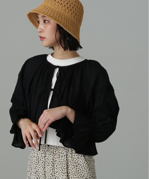 FREE'S MART（フリーズマート）の「◆ダブルリボンボレロブラウス（シャツ/ブラウス・レディース・グリーン/オレンジ/ブラック/ホワイト・FREE）」の22枚目の写真