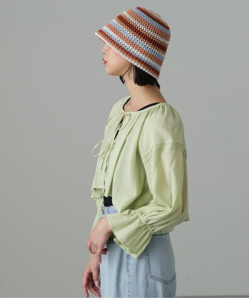 FREE'S MART（フリーズマート）の「◆ダブルリボンボレロブラウス（シャツ/ブラウス・レディース・グリーン/オレンジ/ブラック/ホワイト・FREE）」の15枚目の写真