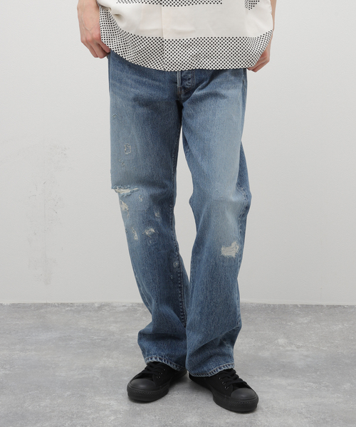 FILL THE BILL(フィルザビル)の「【FILL THE BILL/ フィルザビル】WAIST FRINGE 5POCKET JEANS(デニムパンツ・メンズ・ネイビー・1/2/3)」の1枚目の写真