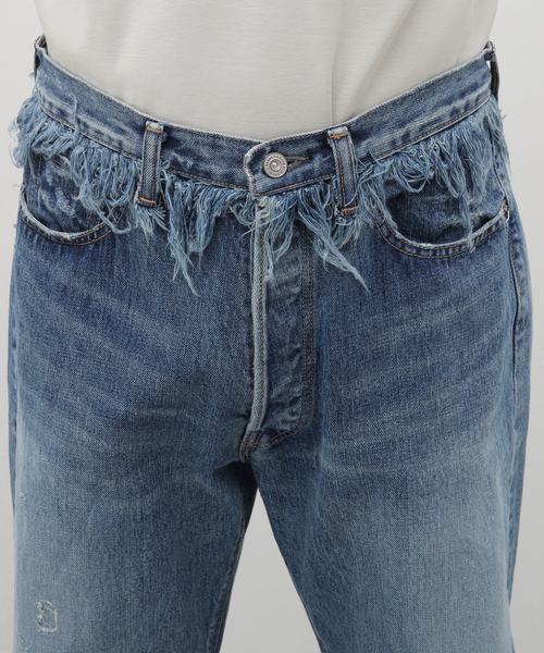 FILL THE BILL(フィルザビル)の「【FILL THE BILL/ フィルザビル】WAIST FRINGE 5POCKET JEANS(デニムパンツ・メンズ・ネイビー・1/2/3)」の6枚目の写真