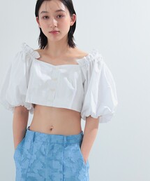 Ray BEAMS | Ray BEAMS / オフショル パフ スリーブ ビスチェ(シャツ/ブラウス)