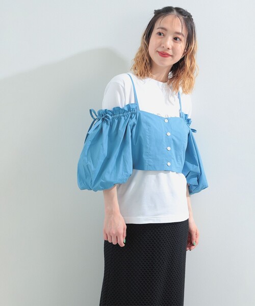 Ray BEAMS(レイビームス)の「Ray BEAMS / オフショル パフ スリーブ ビスチェ(シャツ/ブラウス・レディース・ホワイト/ブラック/ライトブルー・0/1)」の21枚目の写真