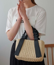 Edit Sheen | グログランリボンハンドルボックスかごバッグ(かごバッグ)