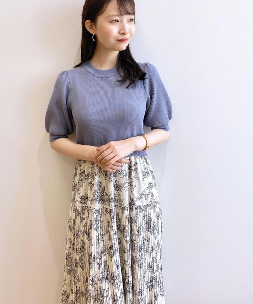 index（インデックス）の「◆ニットドッキングフラワーワンピース【洗える】（ワンピース・レディース・オフホワイト/ライトグレー/ライトブルー・36/38/40/42）」の22枚目の写真