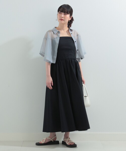 Ray BEAMS（レイビームス）の「Ray BEAMS / キリカエ ベアトップ ワンピース（ワンピース・レディース・ベージュ/ブラック・0/1）」の11枚目の写真