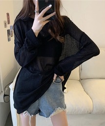 YUGA シアー ルーズシルエットトップス