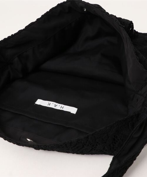 H.A.K（ハク）の「ラッセルレースフリルトートバッグ（トートバッグ・レディース・ブラック/グリーン・FREE）」の4枚目の写真