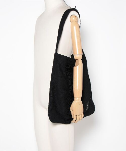 H.A.K（ハク）の「ラッセルレースフリルトートバッグ（トートバッグ・レディース・ブラック/グリーン・FREE）」の3枚目の写真