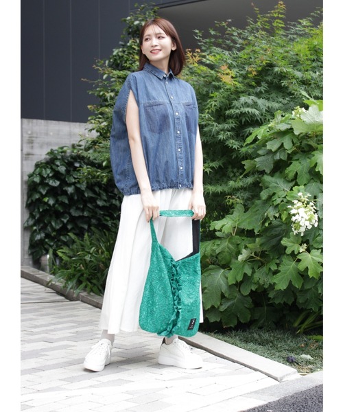 H.A.K（ハク）の「ラッセルレースフリルトートバッグ（トートバッグ・レディース・ブラック/グリーン・FREE）」の8枚目の写真