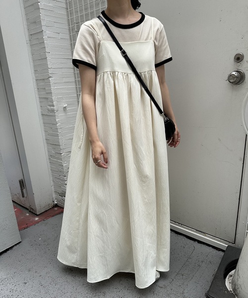 lawgy(ラウジー)の「fake waffle bi color t shirt(Tシャツ/カットソー・レディース・ブラック/アイボリー・FREE)」の11枚目の写真