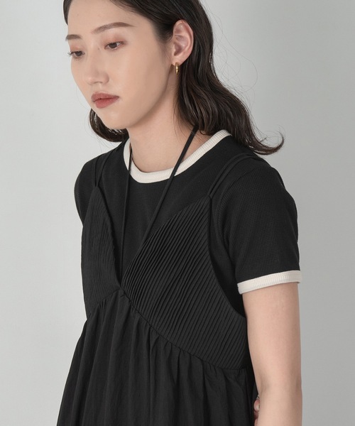 lawgy(ラウジー)の「fake waffle bi color t shirt(Tシャツ/カットソー・レディース・ブラック/アイボリー・FREE)」の21枚目の写真