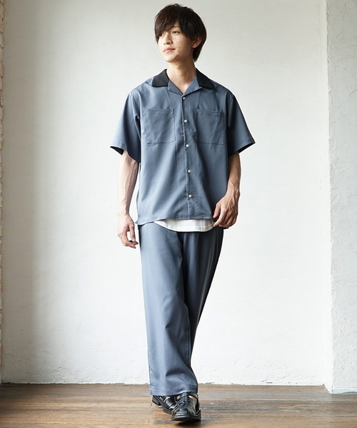 MinoriTY(マイノリティ)の「【MinoriTY】夏素材TRPUクレリックオープンカラー半袖シャツ 短丈 メンズ 夏服 開襟シャツ(シャツ/ブラウス・メンズ・サックスブルー/ブラック/ベージュ/モカ・L/M)」の22枚目の写真