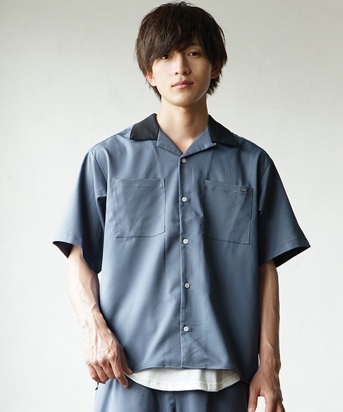 MinoriTY(マイノリティ)の「【MinoriTY】夏素材TRPUクレリックオープンカラー半袖シャツ 短丈 メンズ 夏服 開襟シャツ(シャツ/ブラウス・メンズ・サックスブルー/ブラック/ベージュ/モカ・L/M)」の13枚目の写真