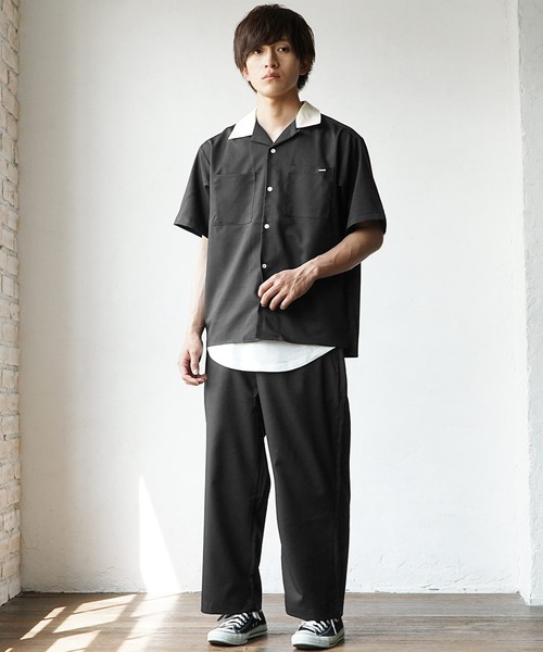 MinoriTY(マイノリティ)の「【MinoriTY】夏素材TRPUクレリックオープンカラー半袖シャツ 短丈 メンズ 夏服 開襟シャツ(シャツ/ブラウス・メンズ・サックスブルー/ブラック/ベージュ/モカ・L/M)」の12枚目の写真