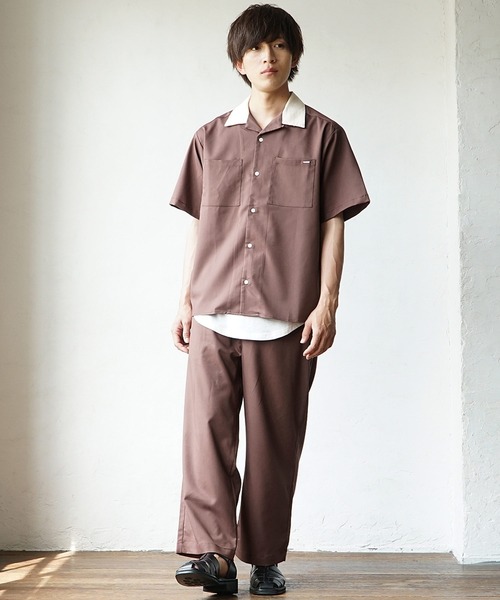 MinoriTY(マイノリティ)の「【MinoriTY】夏素材TRPUクレリックオープンカラー半袖シャツ 短丈 メンズ 夏服 開襟シャツ(シャツ/ブラウス・メンズ・サックスブルー/ブラック/ベージュ/モカ・L/M)」の8枚目の写真