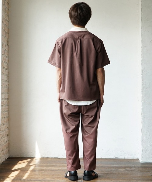 MinoriTY(マイノリティ)の「【MinoriTY】夏素材TRPUクレリックオープンカラー半袖シャツ 短丈 メンズ 夏服 開襟シャツ(シャツ/ブラウス・メンズ・サックスブルー/ブラック/ベージュ/モカ・L/M)」の14枚目の写真